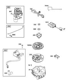 Part Location Diagram of 84004578 Briggs and Stratton Harness, Wiring